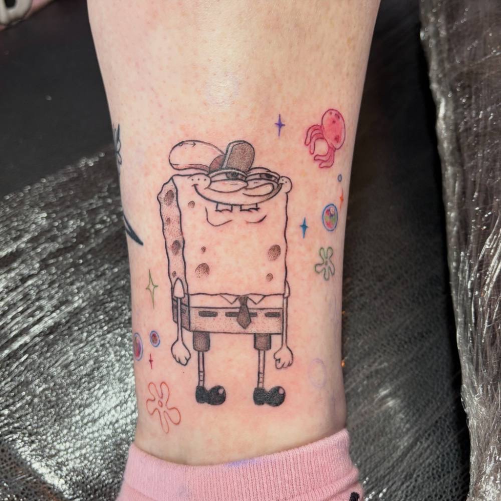 SpongeBob with sea creatures