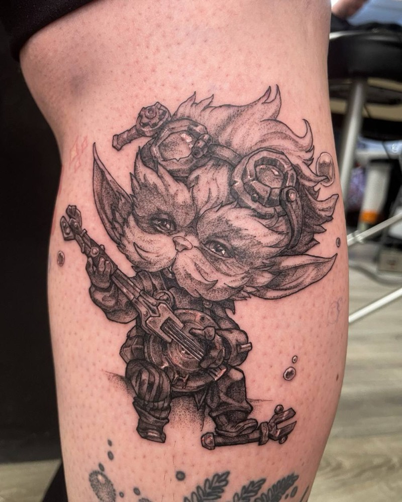 Cartoon character playing guitar