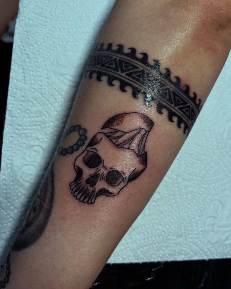 Skull with a tribal band